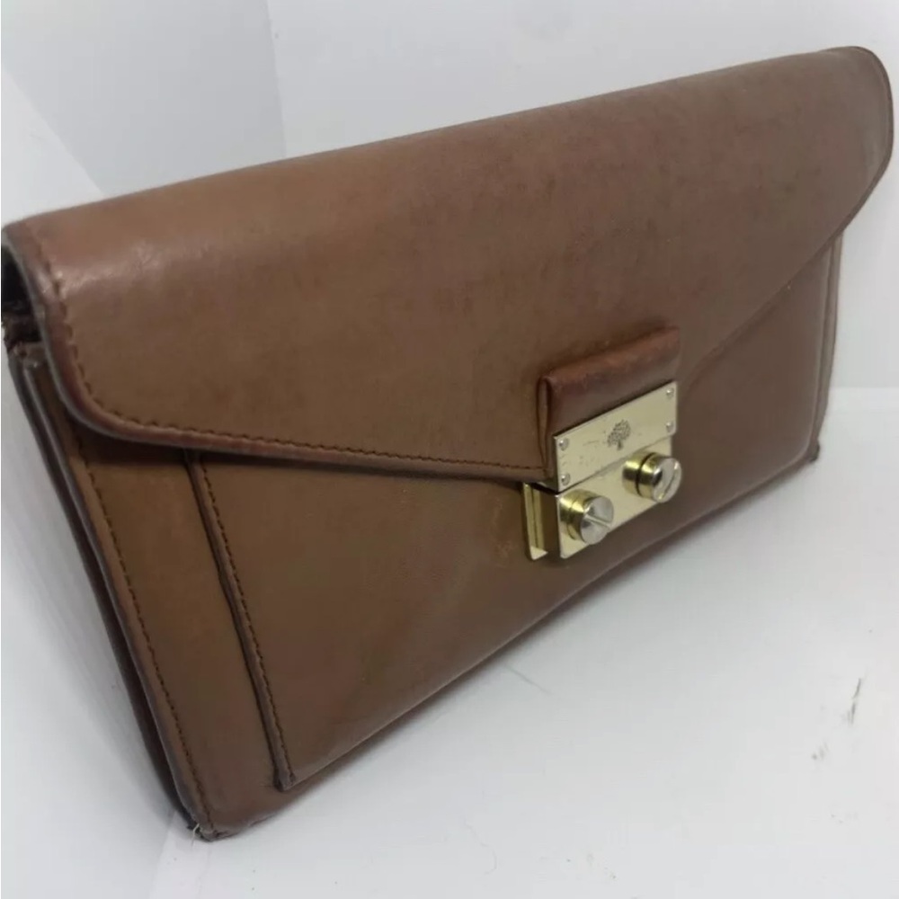 Mulberry Oak Velvet Calf Leather Kensal Wallet With Generic Chain